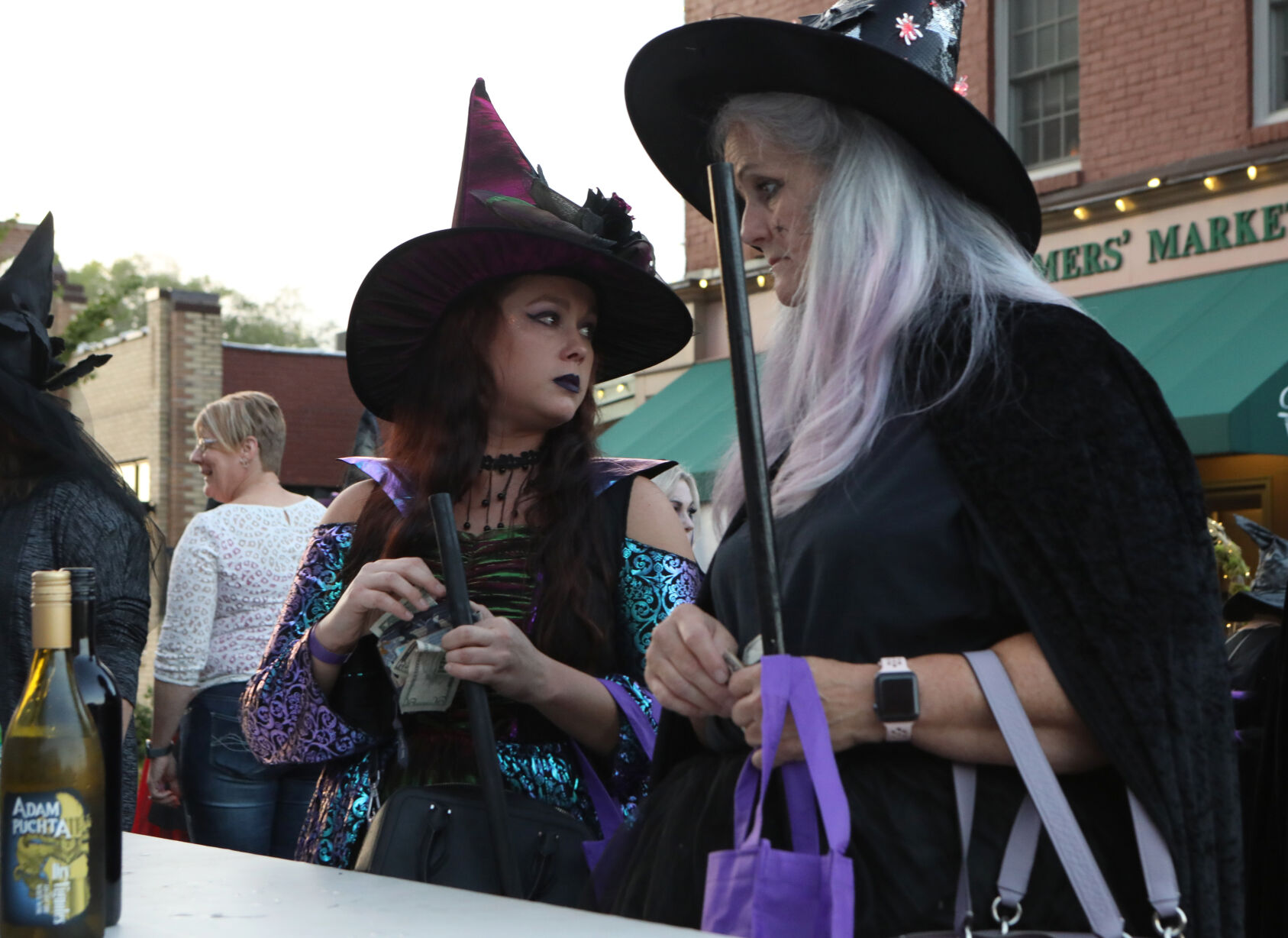 Megan and Kathy Smith wait for drinks